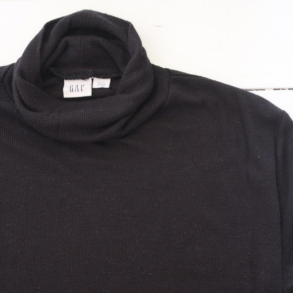 GAP Black Ribbed Long Sleeve Turtleneck - Picture 2 of 7